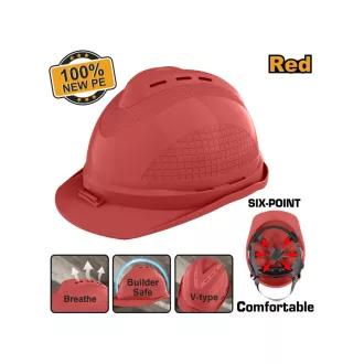 INGCO Cască de protecție roșie