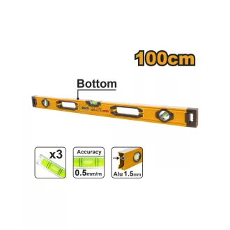 INGCO Nivel cu bulă, 1000 mm, 3 libele
