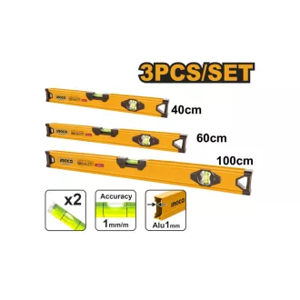 INGCO Set nivele 3 piese 400-600-1000 mm