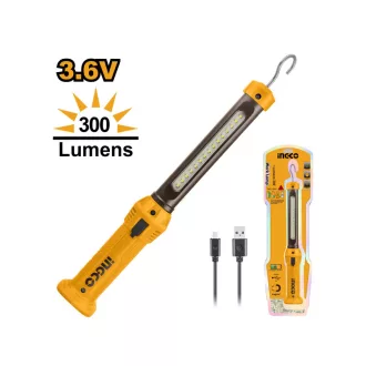   Lampa cu LED cu acumulator INGCO 300 lm 3,6 V (încărcător USB-C)