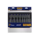 IRWIN Set de burghie plate pentru lemn 17 piese bit Blue Groove 4x