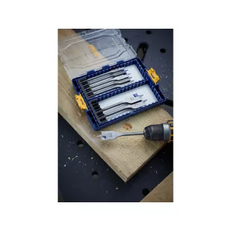   IRWIN Set de burghie plate pentru lemn 17 piese bit Blue Groove 4x