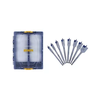  IRWIN Set de burghii plate pentru lemn 8 piese Blue Groove 4x (12 - 32 mm)
