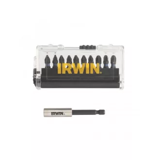   Set de biți IRWIN Impact Pro 10 bucăți 25 mm (2 x PZ1, 5 x PZ2, 3 x PZ3) + suport pentru biți