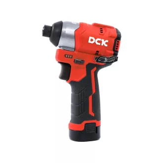   DCK Șurubelniță cu impact fără perii 1/4" 140 Nm 12 V (2 x acumulatori 2,0 Ah + încărcător)