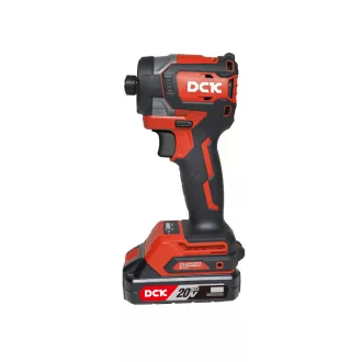   DCK Șurubelniță cu impact fără perii 1/4" 208 Nm 20 V (1 x acumulator 4,0 Ah + încărcător)