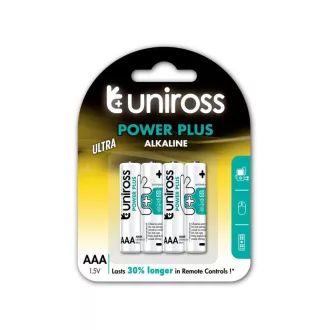 Baterie alcalină UNIROSS AAA/micro durabilă 1,5 V (4 buc)