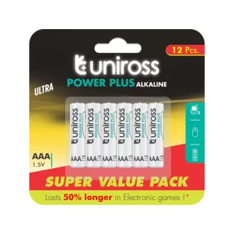   UNIROSS VALUE baterie alcalină AAA/micro durabilă 1,5 V (12 buc)