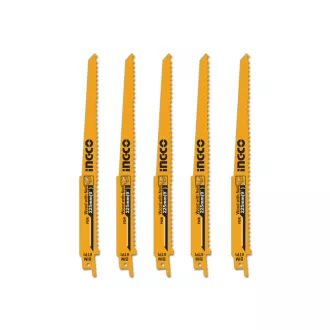   INGCO Pânză de fierăstrău sabie 225 mm 6 TPI pentru lemn noduros BIM (5 buc)