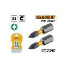 INGCO Vârf de șurubelniță de impact PH1 x 25 mm (2 buc.)