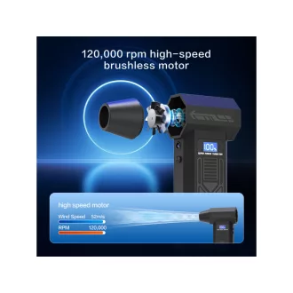 Mătura cu aer 7,4 V 5,2 Ah 120000 RPM
