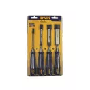 Set dălți pentru lemn IRWIN Marples cu mâner din plastic din 4 piese (6-13-19-25 mm)