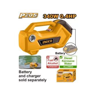   INGCO Pompă de apă și ulei cu acumulator 3/4" 20 V (fără acumulator și încărcător)