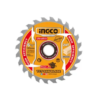   INGCO Disc de ferăstrău pentru lemn 165 x 20 x 1,0 mm / 24 dinți (2 bucăți)
