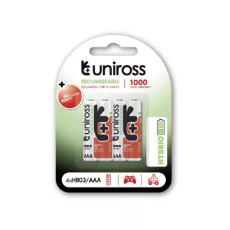 UNIROSS AAA/micro baterie 1,2 V 1000 mAh (4 buc)