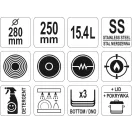 YATO GASTRO Oala cu capac 15,4 litri 280 x 250 mm inox