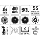 YATO GASTRO Oala cu capac 50,3 litri 400 x 400 mm inox