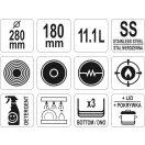 YATO GASTRO Cu capac pentru picioare 11,1 litri 280 x 180 mm inox