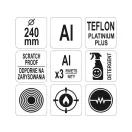 YATO GASTRO Tigaie cu inductie teflon 240 mm Aluminiu