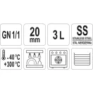 YATO GASTRO Insert Inox 20 mm GN 1/1