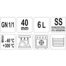 YATO GASTRO Insert Inox 40 mm GN 1/1
