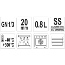 YATO GASTRO Insert Inox 20 mm GN 1/3