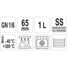 YATO GASTRO Inserție inox 65 mm GN 1/6 1 l