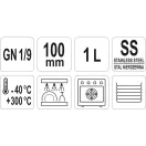 YATO GASTRO Insert Inox 100 mm GN 1/9