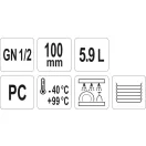 YATO GASTRO Inserție din plastic 100 mm GN 1/2