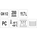 YATO GASTRO Inserție din plastic 200 mm GN 1/2