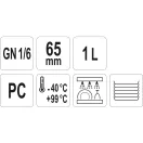 YATO GASTRO Inserție din plastic 65 mm GN 1/6