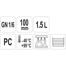 YATO GASTRO Inserție din plastic 100 mm GN 1/6