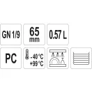 YATO GASTRO Inserție din plastic 65 mm GN 1/9