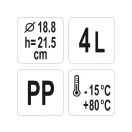 YATO GASTRO Găleată plastic 4 litri