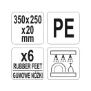 YATO GASTRO Placa de taiere 350 x 250 x 20 mm PE alb
