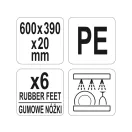 YATO GASTRO Placa de taiere 600 x 390 x 20 mm PE alb