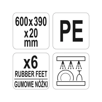 YATO GASTRO Placa de taiere 600 x 390 x 20 mm PE alb