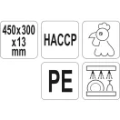 YATO GASTRO Placa de taiere 450 x 300 x 13 mm PE galben