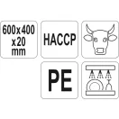 YATO GASTRO Placa de taiere 600 x 400 x 20 mm PE rosu