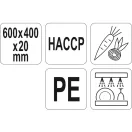 YATO GASTRO Placa de taiere 600 x 400 x 20 mm PE verde
