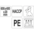 YATO GASTRO Placa de taiere 600 x 400 x 20 mm PE galben