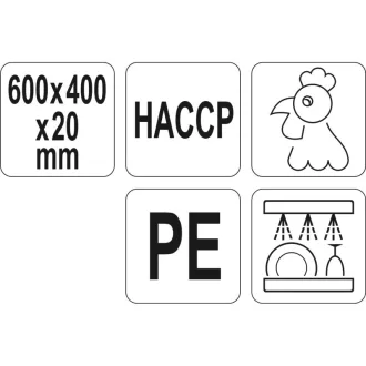 YATO GASTRO Placa de taiere 600 x 400 x 20 mm PE galben