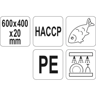 YATO GASTRO Placa de taiere 600 x 400 x 20 mm PE albastru