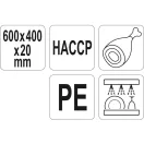 YATO GASTRO Placa de taiere 600 x 400 x 20 mm PE maro