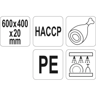 YATO GASTRO Placa de taiere 600 x 400 x 20 mm PE maro