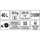 YATO GASTRO Mașină de frământat 40 litri 2 viteze 3100 W 380 V