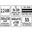 YATO GASTRO Grătar de contact 440 mm 2200 W tavă plată de copt