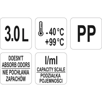 YATO GASTRO Cană dozatoare din plastic 3000 ml