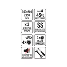 YATO GASTRO Carucior de mancare cu 3 rafturi