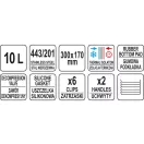 YATO GASTRO Cadă de livrare alimente cu perete dublu 10 litri inox